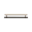 High quality image of the Heritage Brass Cabinet Pull Hexagonal Design with Plate 128mm CTC Matt Bronze/Satin Nickel Finish | Sku. pl4422-128-bsn | Discounted prices available from Trade Door Handles