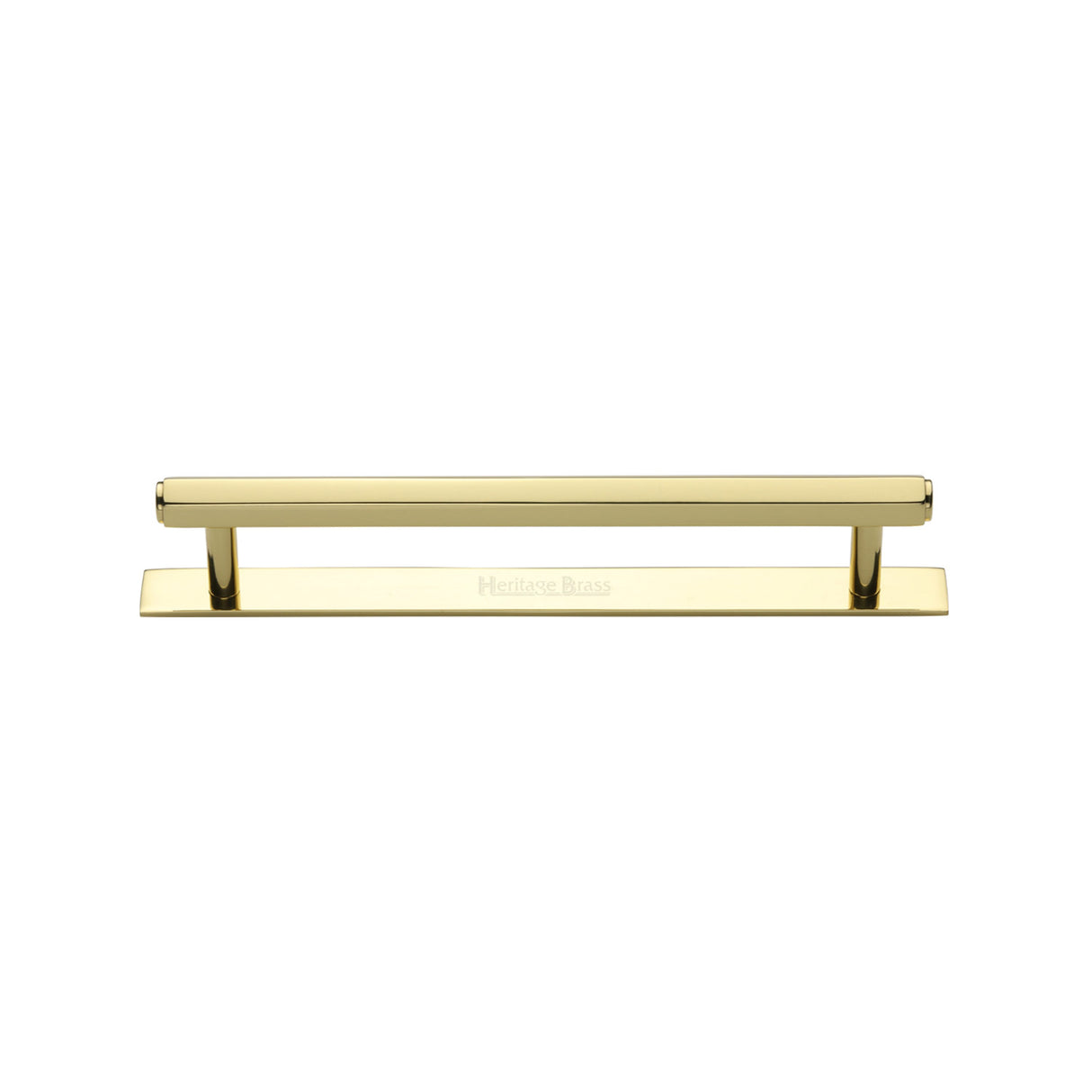 High quality image of the Heritage Brass Cabinet Pull Hexagonal Design with Plate 128mm CTC Polished Brass Finish | Sku. pl4422-128-pb | Discounted prices available from Trade Door Handles