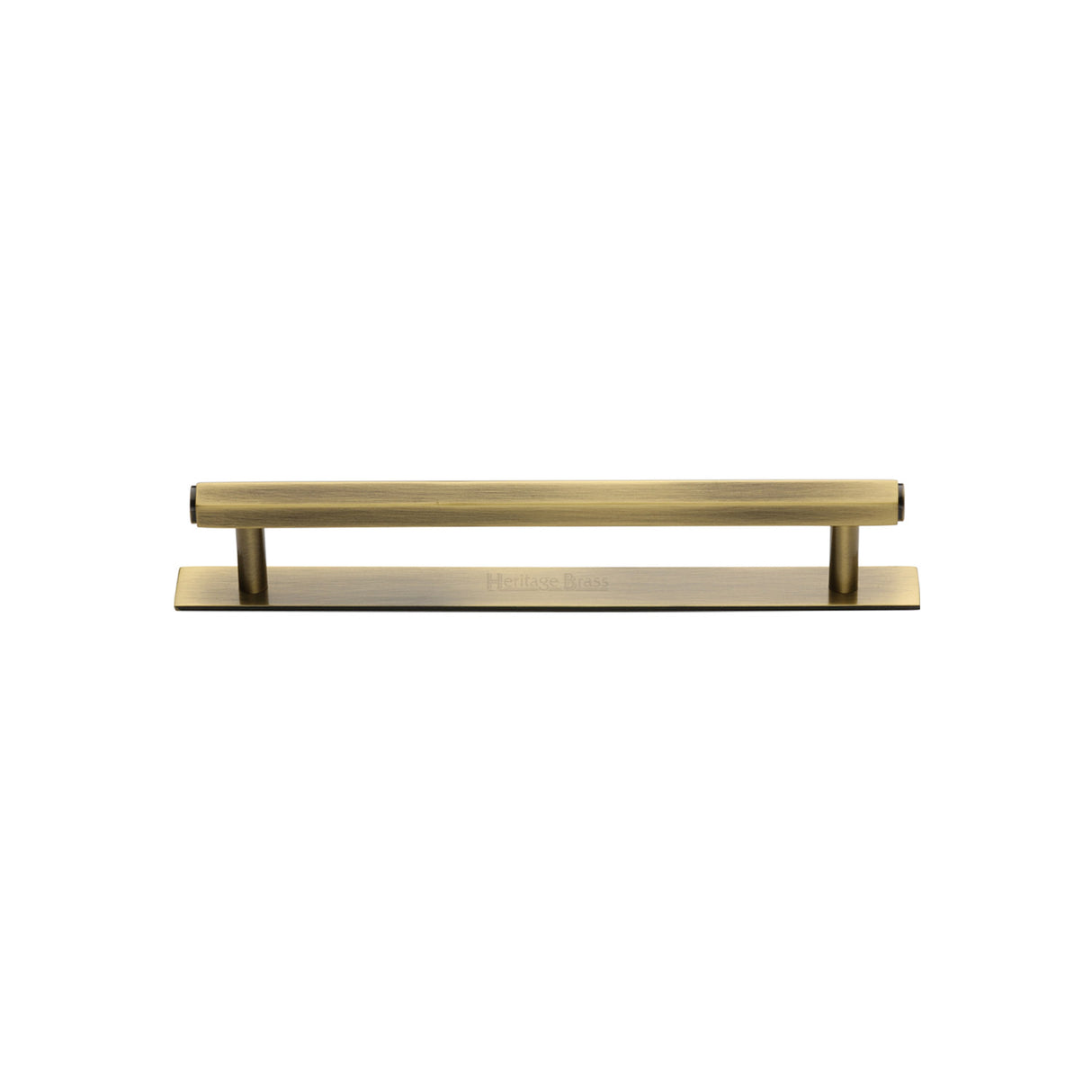 High quality image of the Heritage Brass Cabinet Pull Hexagonal Design with Plate 96mm CTC Antique Brass Finish | Sku. pl4422-96-at | Discounted prices available from Trade Door Handles