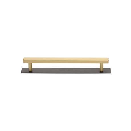 High quality image of the Heritage Brass Cabinet Pull Hexagonal Design with Plate 96mm CTC Matt Bronze/Satin Brass Finish | Sku. pl4422-96-bsb | Discounted prices available from Trade Door Handles