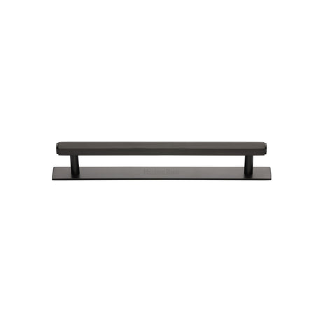 High quality image of the Heritage Brass Cabinet Pull Hexagonal Design with Plate 96mm CTC Matt Bronze Finish | Sku. pl4422-96-mb | Discounted prices available from Trade Door Handles