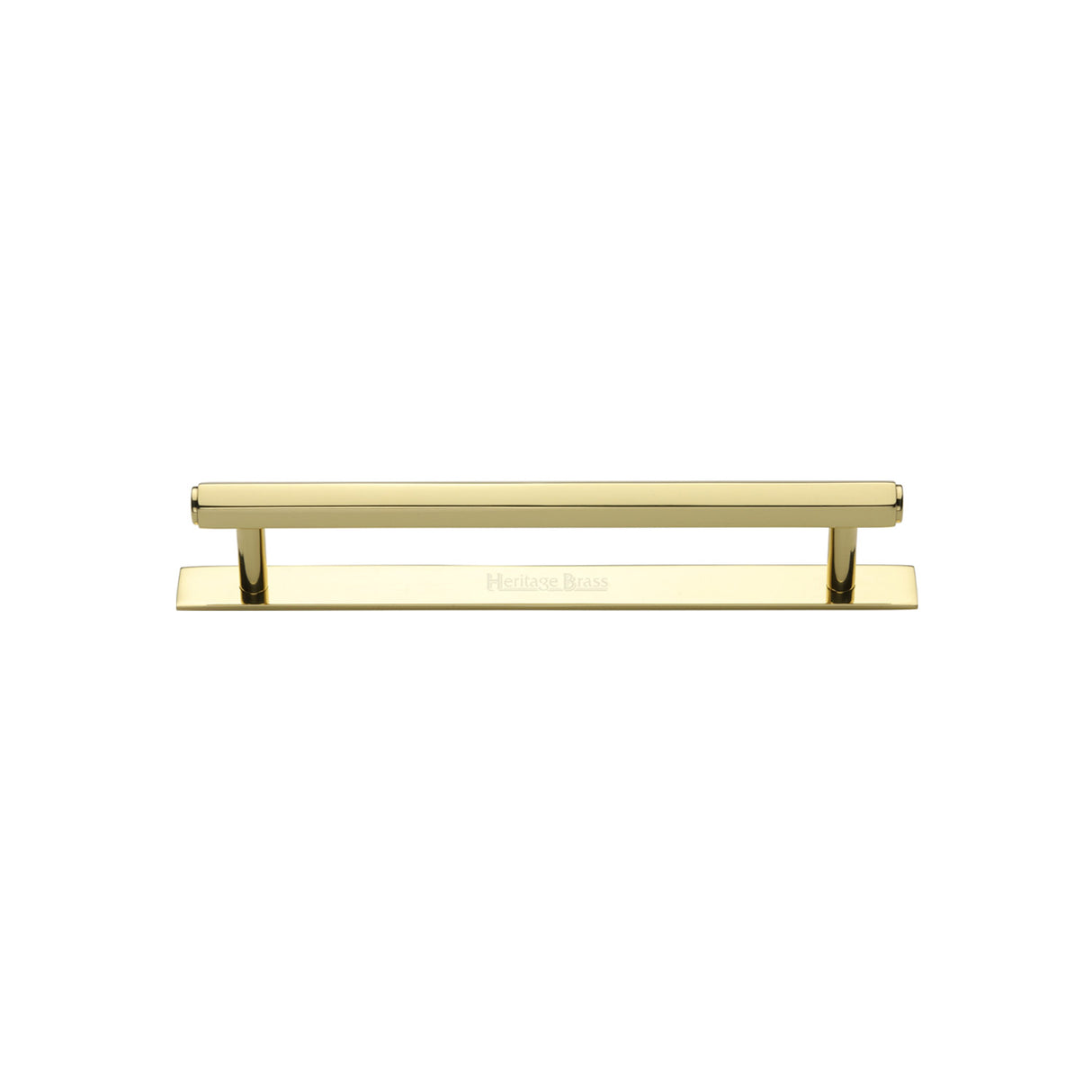 High quality image of the Heritage Brass Cabinet Pull Hexagonal Design with Plate 96mm CTC Polished Brass Finish | Sku. pl4422-96-pb | Discounted prices available from Trade Door Handles