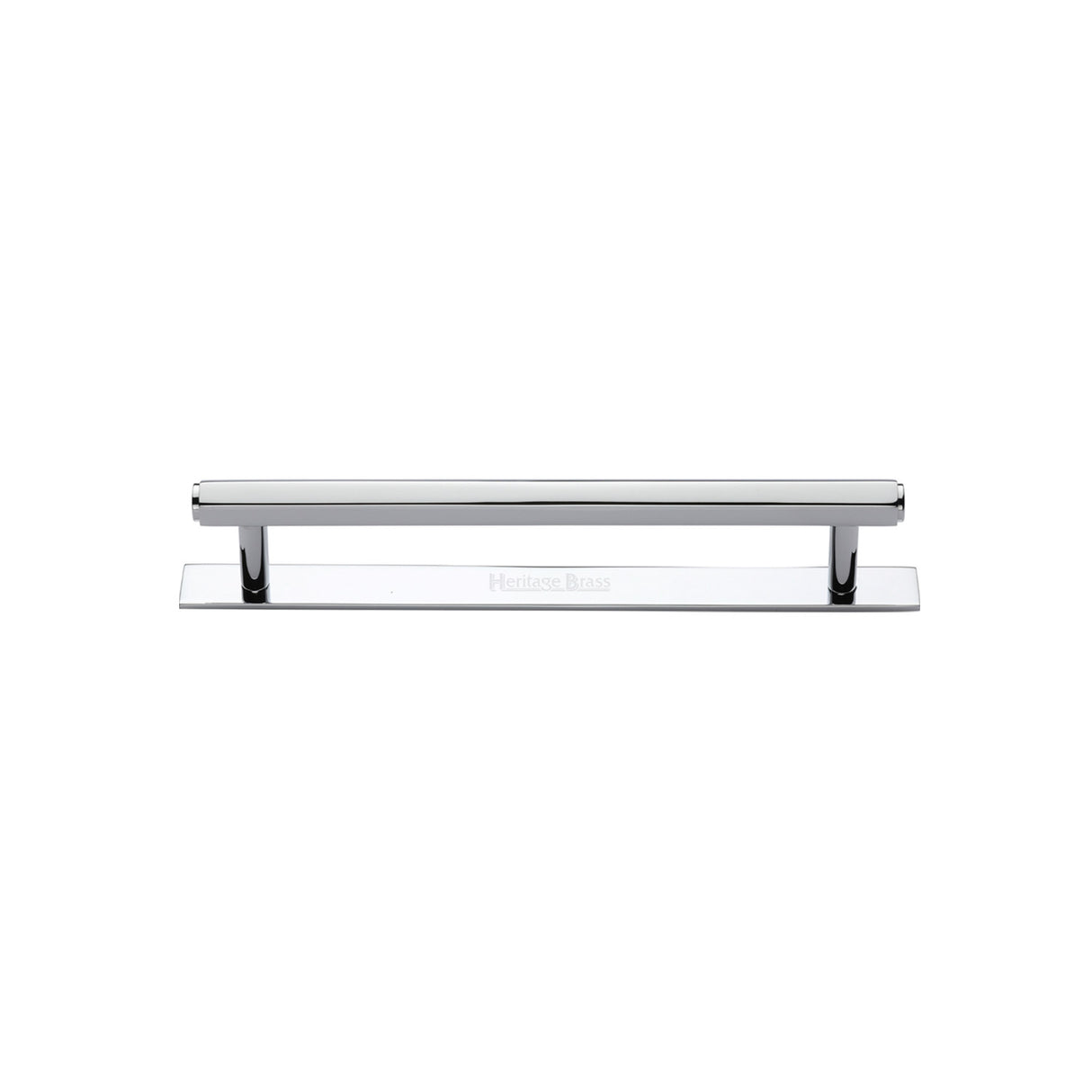High quality image of the Heritage Brass Cabinet Pull Hexagonal Design with Plate 96mm CTC Polished Chrome Finish | Sku. pl4422-96-pc | Discounted prices available from Trade Door Handles