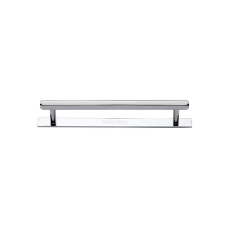 High quality image of the Heritage Brass Cabinet Pull Hexagonal Design with Plate 96mm CTC Polished Chrome Finish | Sku. pl4422-96-pc | Discounted prices available from Trade Door Handles