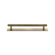 High quality image of the Heritage Brass Cabinet Pull Knurled Design with Plate 128mm CTC Antique Brass Finish | Sku. pl4458-128-at | Discounted prices available from Trade Door Handles