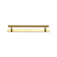 High quality image of the Heritage Brass Cabinet Pull Knurled Design with Plate 128mm CTC Polished Brass Finish | Sku. pl4458-128-pb | Discounted prices available from Trade Door Handles