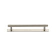 High quality image of the Heritage Brass Cabinet Pull Knurled Design with Plate 128mm CTC Satin Nickel Finish | Sku. pl4458-128-sn | Discounted prices available from Trade Door Handles