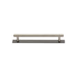 High quality image of the Heritage Brass Cabinet Pull Knurled Design with Plate 96mm CTC Matt Bronze/Satin Nickel Finish | Sku. pl4458-96-bsn | Discounted prices available from Trade Door Handles