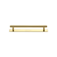 High quality image of the Heritage Brass Cabinet Pull Knurled Design with Plate 96mm CTC Polished Brass Finish | Sku. pl4458-96-pb | Discounted prices available from Trade Door Handles