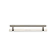 High quality image of the Heritage Brass Cabinet Pull Knurled Design with Plate 96mm CTC Polished Nickel Finish | Sku. pl4458-96-pnf | Discounted prices available from Trade Door Handles