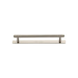 High quality image of the Heritage Brass Cabinet Pull Knurled Design with Plate 96mm CTC Satin Nickel Finish | Sku. pl4458-96-sn | Discounted prices available from Trade Door Handles