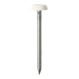 This is an image of Timco - Polymer Headed Pins - Stainless Steel - White 50mm (25 PCS TIMpac) PN50WP