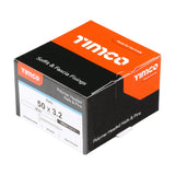 This is an image of Timco - Polymer Headed Nails - A4 Stainless Steel - White 50mm (100 PCS Box) PN50W