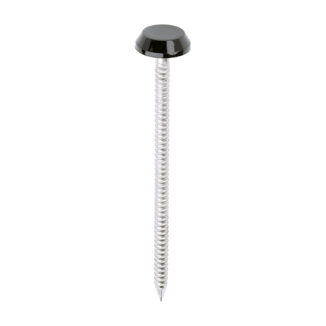 This is an image of Timco - Polymer Headed Nails - A4 Stainless Steel - Black 65mm (100 PCS Box) PN65BL