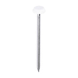 This is an image of Timco - Polymer Headed Nails - A4 Stainless Steel - White 65mm (100 PCS Box) PN65W