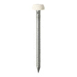 This is an image of Timco - Polymer Headed Pins - Stainless Steel - White 25mm (65 PCS TIMpac) PP25WP