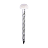 This is an image of Timco - Polymer Headed Pins - A4 Stainless Steel - Cream 30mm (250 PCS Box) PP30CC