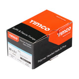 This is an image of Timco - Polymer Headed Pins - A4 Stainless Steel - Cream 30mm (250 PCS Box) PP30CC