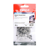 This is an image of Timco - Polymer Headed Pins - Stainless Steel - Black 40mm (50 PCS TIMpac) PP40BLP