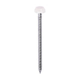 This is an image of Timco - Polymer Headed Pins - A4 Stainless Steel - Cream 40mm (250 PCS Box) PP40CC
