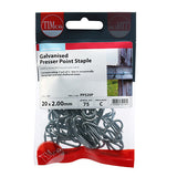 This is an image of Timco - Presser Point Staples - Galvanised 20 x 2.00mm (75 PCS TIMpac) PPS20P