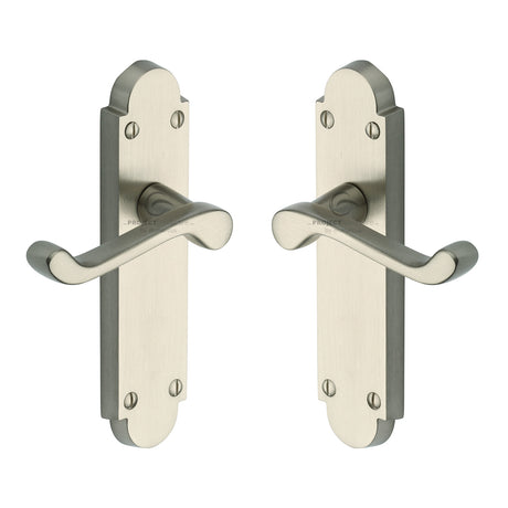 High quality image of the Project Hardware Door Handle Lever Latch Milton Design Satin Nickel Finish
 | Sku. pr510-sn | Discounted prices available from Trade Door Handles