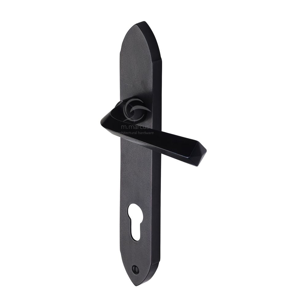 M.Marcus - Rustic Dark Bronze Door Handle Euro Profile Plate Grafton Design