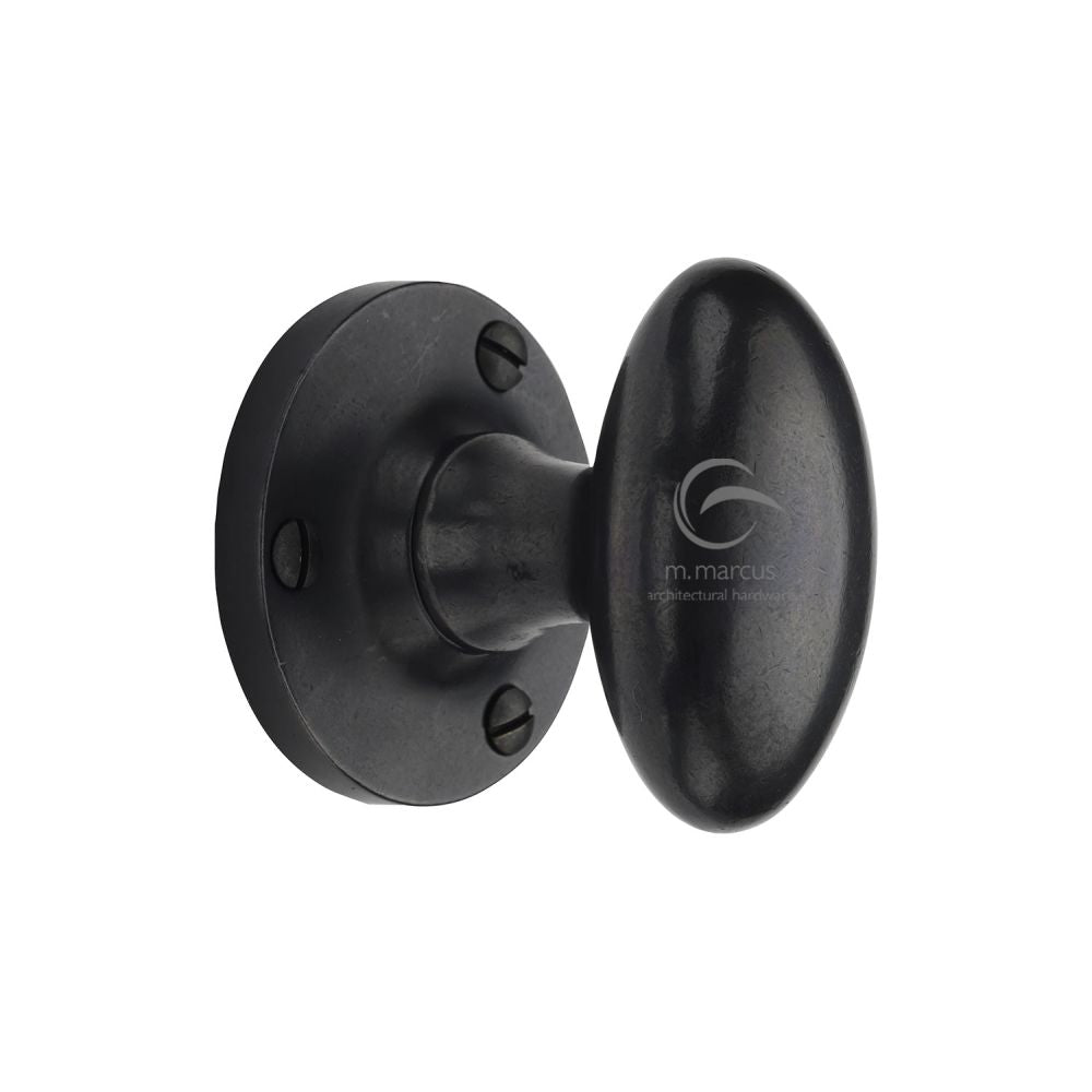 M.Marcus - Rustic Dark Bronze Mortice Knob on Rose Knowle Design