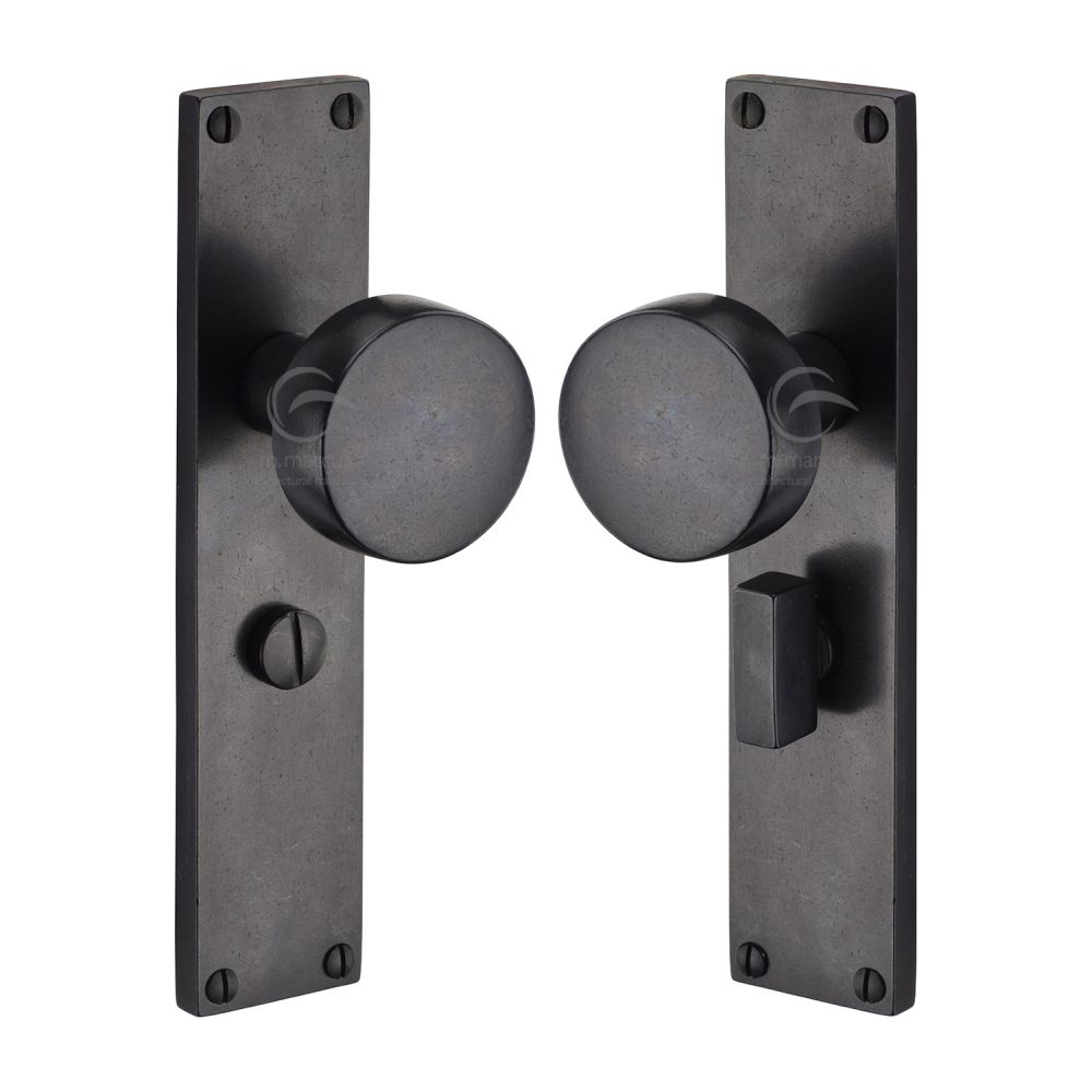 M.Marcus - Rustic Dark Bronze Door Mortice Knob Bathroom Set Olympic Design