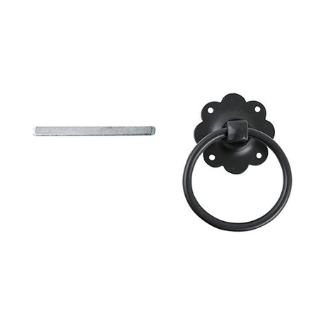 This is an image of Timco - Ring Gate Latch - Plain - Black 6" (1 Each TIMbag) RGL6BP