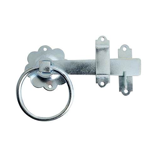 This is an image of Timco - Ring Gate Latch - Plain - Zinc 6" (1 Each TIMbag) RGL6ZP