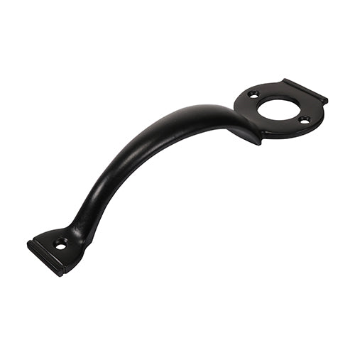This is an image of Timco - Escutcheon Handle - Black 8" (1 Each Plain Bag) RLEH8BB