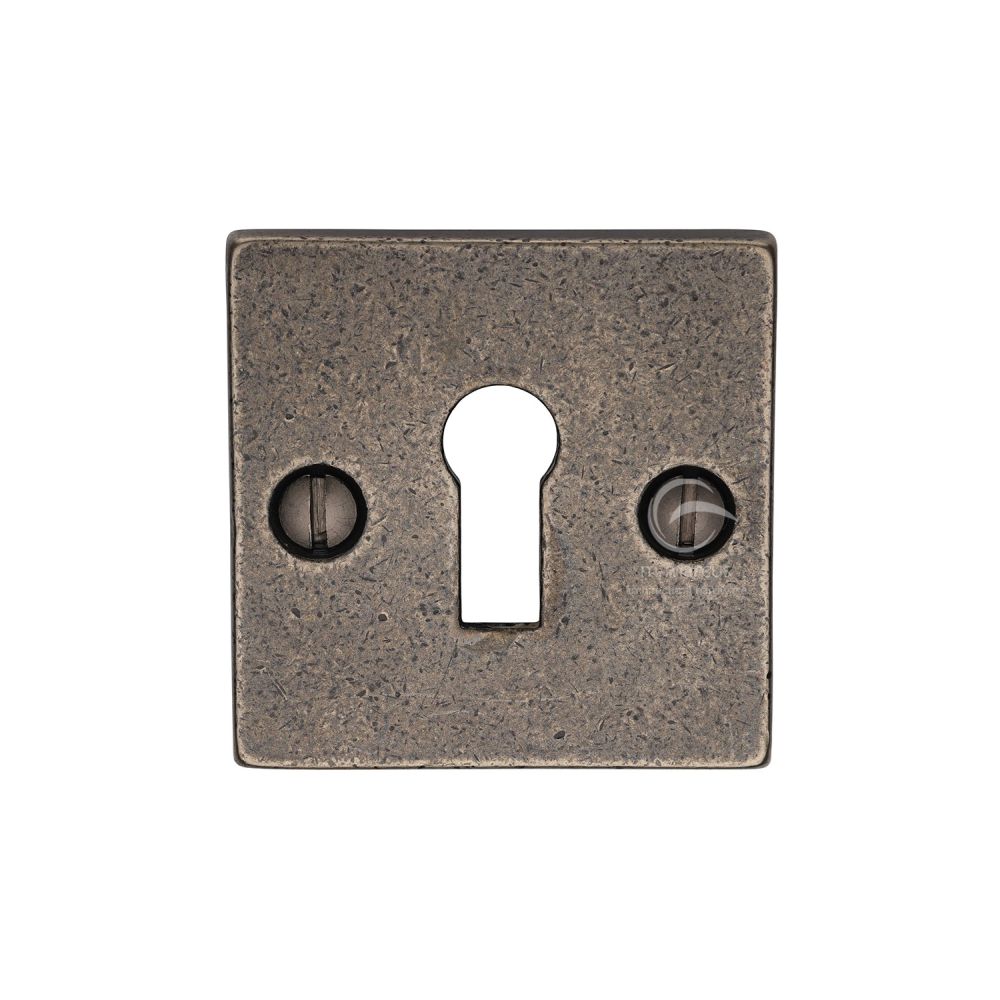 M.Marcus - Rustic Pewter Key Escutcheon Square