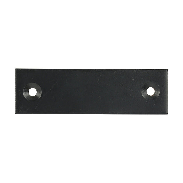 This is an image of Timco - Rim Sashlock Reverse Plate - Epoxy Black 74 x 22 (1 Each Bag) RSLRPB