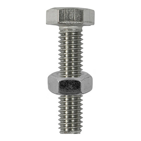 This is an image of Timco - Set Screws & Hex Nuts - Stainless Steel M10 x 25mm - (2 PCS TIMpac) S1025SSP