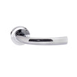 Quality image of STATUS Nevada Lever Door Handle on Round Rose - Polished Chrome | Sku. s21rpc | available from Trade Door Handles.
