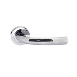 Quality image of STATUS Nevada Lever Door Handle on Round Rose - Polished Chrome | Sku. s21rpc | available from Trade Door Handles.