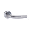 Quality image of STATUS Nevada Lever Door Handle on Round Rose - Satin Chrome | Sku. s21rsc | available from Trade Door Handles.