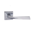 Quality image of STATUS California Lever Door Handle on Square Rose - Satin Chrome | Sku. s23ssc | available from Trade Door Handles.