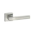 Quality image of STATUS Kansas Lever Door Handle on Square Rose - Satin Chrome | Sku. s24ssc | available from Trade Door Handles.