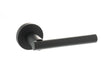 Quality image of STATUS Nebraska Lever Door Handle on Round Rose - Matt Black | Sku. s28rmb | available from Trade Door Handles.
