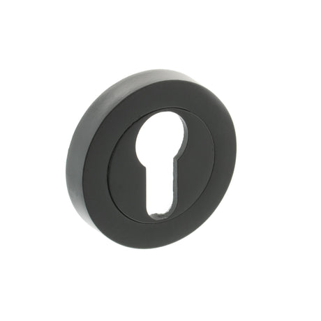 Quality image of STATUS Euro Escutcheons on Round Rose - Matt Black | Sku. s2escermb | available from Trade Door Handles.