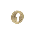Quality image of STATUS Euro Escutcheons on Round Rose - Satin Brass | Sku. s2escersb | available from Trade Door Handles.