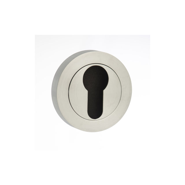 Quality image of STATUS Euro Escutcheons on Round Rose - Satin Chrome | Sku. s2escersc | available from Trade Door Handles.