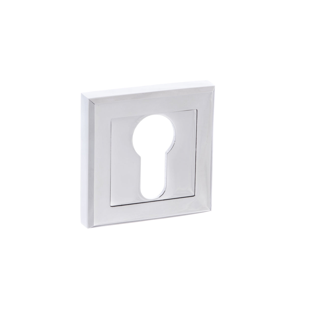 Quality image of STATUS Euro Escutcheons on Square Rose - Polished Chrome | Sku. s2escespc | available from Trade Door Handles.