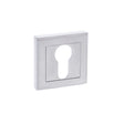 Quality image of STATUS Euro Escutcheons on Square Rose - Satin Chrome | Sku. s2escessc | available from Trade Door Handles.