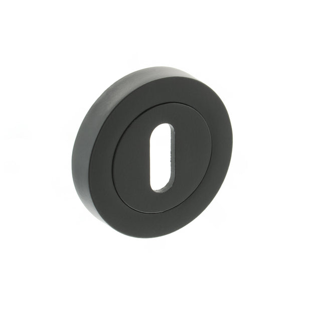 Quality image of STATUS Key Escutcheons on Round Rose - Matt Black | Sku. s2esckrmb | available from Trade Door Handles.
