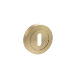 Quality image of STATUS Key Escutcheons on Round Rose - Satin Brass | Sku. s2esckrsb | available from Trade Door Handles.