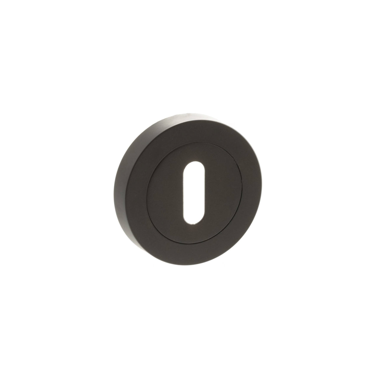 Quality image of STATUS Key Escutcheons on Round Rose - Urban Dark Bronze | Sku. s2esckrudb | available from Trade Door Handles.