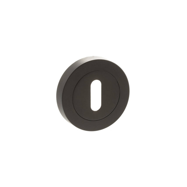 Quality image of STATUS Key Escutcheons on Round Rose - Urban Dark Bronze | Sku. s2esckrudb | available from Trade Door Handles.